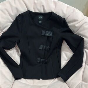 Armani Exchange Black Blazer with Bow Accents